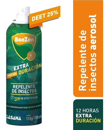 Bonzen Repelente Deet 25% 12 Horas De Duración Aerosol 150ml