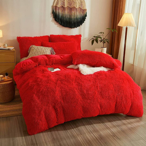 Edredón Comforter Rojo Peluche