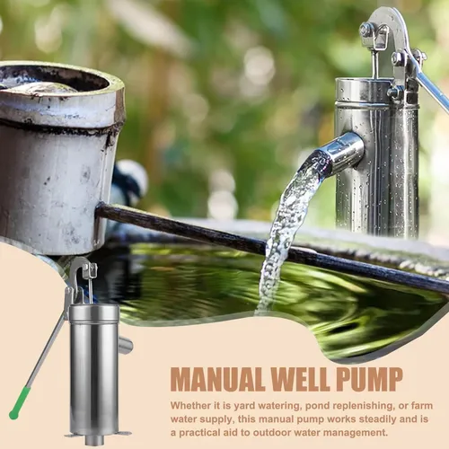 Bomba De Agua Manual De Acero Inoxidable – Portátil Y Resistente Para Jardín Y Uso Doméstico