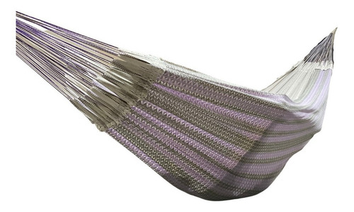 Imagen 2 de 5 de Hamaca Yucateca 100% Algodón Doble Cara Morado Y Beige
