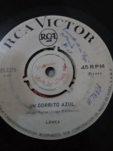 Vinilo Single De Lenka Un Gorrito Azul (8ch