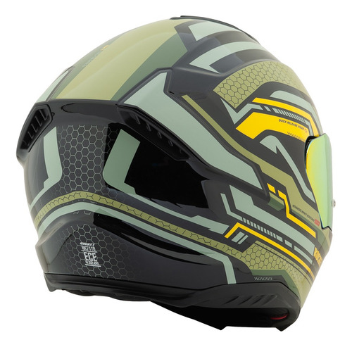 Casco Integral Rkt 110 Highside + Mica Iridium Extra Verde Musgo Lisa L