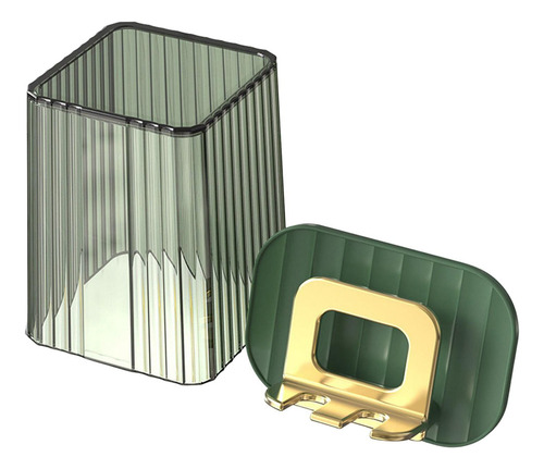 3 Soporte De Pared Para Cepillos De Dientes Con Taza Verde