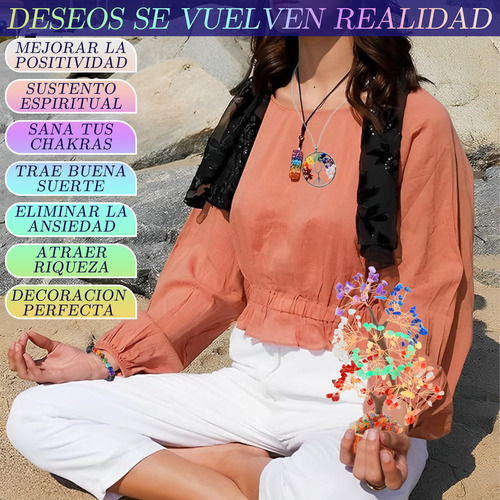 Árbol De Cristal De Siete Chakras, Collar Del Árbol De La