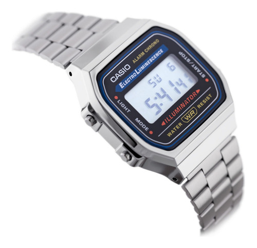 Reloj Pulsera Digital Casio A-168 Con Correa De Acero Inoxid