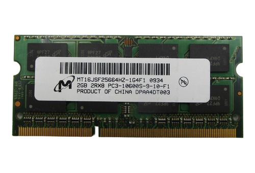 Memoria Ram  2gb 2rx8 Pc3 10600s 9-10-f1 Ddr3 