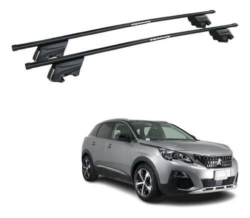 Rack Bagageiro Eqmax Beta Preto Peugeot 3008 2018