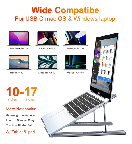 Base Usb C Para Portátil, Base Usb C Para Tablet...
