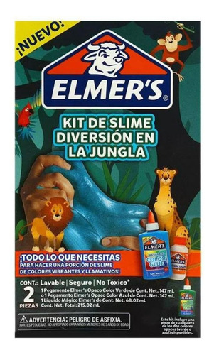 Kit Slime Jungle Jam Elmers Diversion En La Jungla 2 Piezas