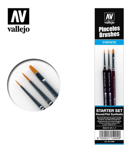 Imagen 1 de 2 de Vallejo - Pinceles Starter Set (3 Uds)redondo No.s 1 Y 3/0
