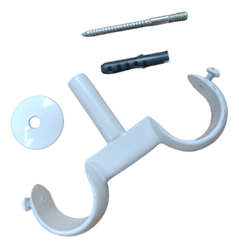 Suporte Teto Duplo Para Varão De Cortina Tamanho 28/28mm Cor Prateado