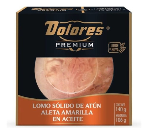 AtĂșn Dolores Premium Lomo Solido En Aceite 140g Pack 5 Pzas
