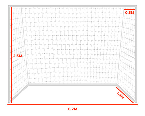 Par De Red Futbol 7 - 6.2 X 2.3m - 2mm Uv - Gismar