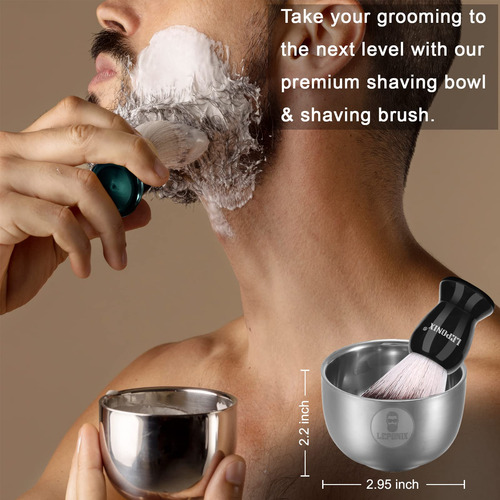 Kit De Afeitado Leponix Para Hombre Con Jabón, Brocha Y Crem