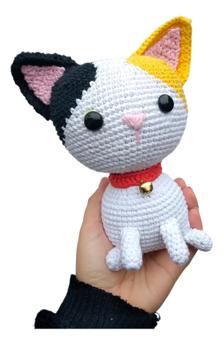 Gato Gatito Tricolor Animal Amigurumi Peluche A Crochet