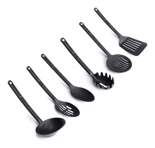 Set 6 Utencilios Nylon Espatula Cucharon Para Ceramic Teflon