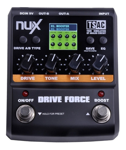 Liquidación Nux Drive Force Pedal Distorsión Overdrive