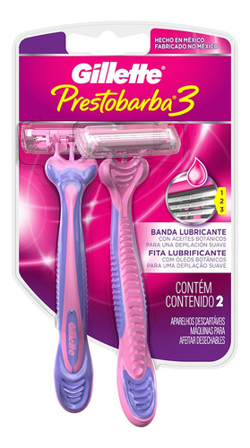 Máquina Afeitar Femenina Gillette Prestobarba3 2 Unidades