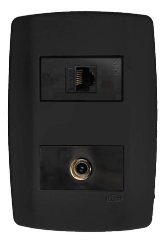 Placa 4x2 + Módulo Tomada Rede Rj45 8 Fios + 1 Módulo Tv
