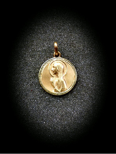 Medalla Oro 10k Madona Manos
