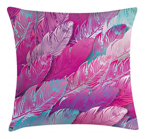 Ambesonne Abstract Throw Pillow Funda De Cojín, Plumas Vibra