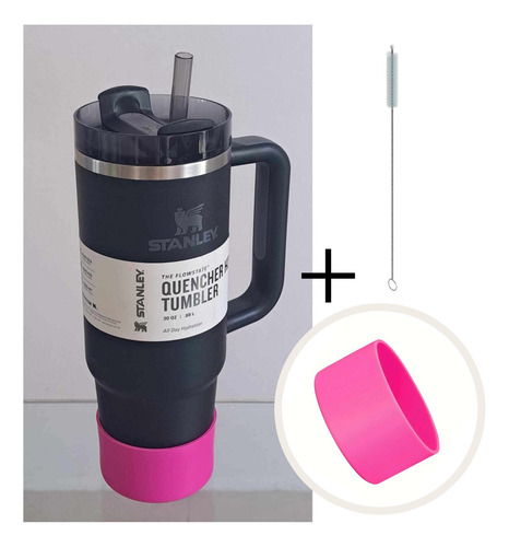 Stanley Quencher 30oz Vaso Taza Mug Termo Asa Con Funda Prot Negro-magenta Quencher