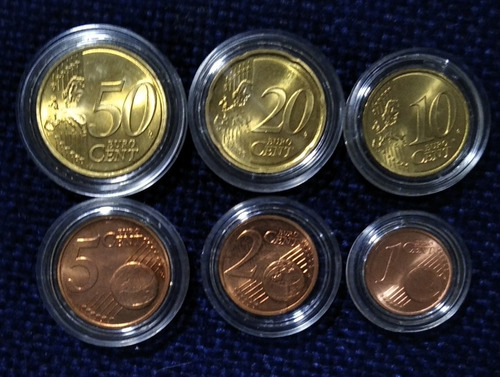 Set De 6 Monedas De Lituania Centavos De Euro Encapsuladas