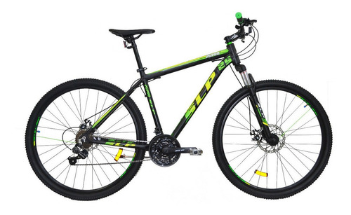 Mountain bike SLP 5 Pro R29 18" 21v frenos de disco mecánico cambios SLP color negro/verde con pie de apoyo