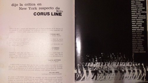 Programa Colección 1980 Corus Line Musical Teatro Colon