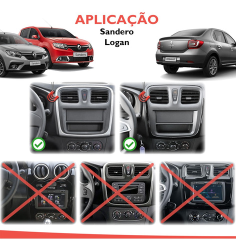 Imagem 7 de 8 de Moldura De Painel 2 Din Multimidia Dvd Mp5 Sandero Logan 2015 2016 2017 2018 2019 Preto
