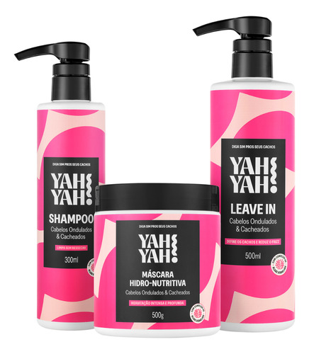 Kit Essenciais Cabelos Cacheados Shampoo Máscara Leave In
