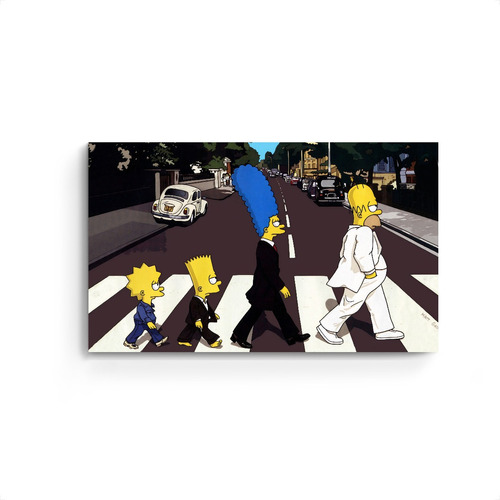 Cuadro Moderno Grande The Beatles Disco Abbey Road Simpson