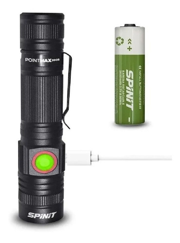 Imagen 1 de 6 de Linterna Led Spinit Pointmax 200r De Mano Recargable Usb