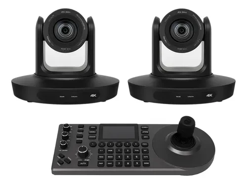 Kit 2 Câmera Ptz 4k 20x Zoom Com 1pc Controladora Joystick