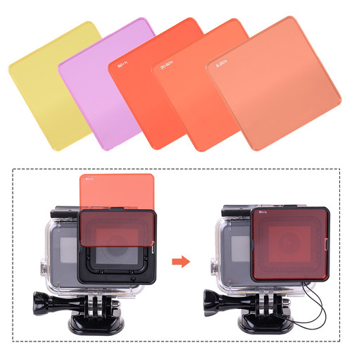 3*mergulho Kit Lens Filtro Subaqutica Para Gopro Hero 5