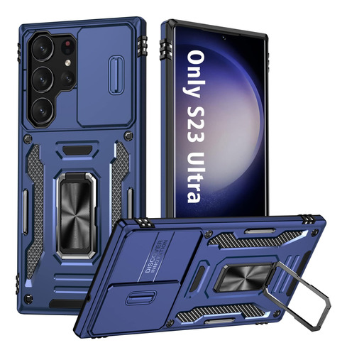 Funda Shockproof 360 Rotacion Para Galaxy S23 Ultra Azul