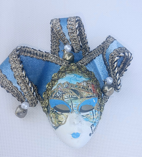 Muñeco Arlequín /mascara Venezia -adornos Decorativos (Usado)