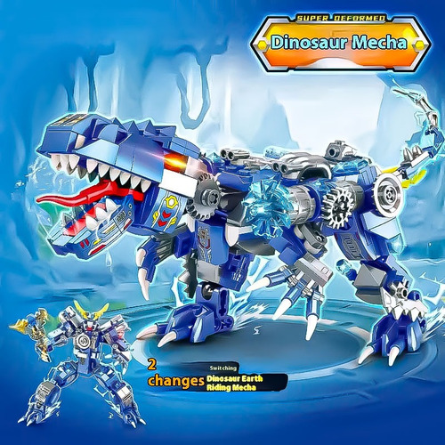 Dinosaurio Kit Robot Para Armar Robotica Jurassic Park 2 En1 Dinosaurio Azul
