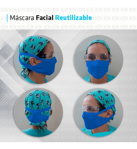 Imagen 3 de 10 de Barbijo Mascara Facial Reutilizable Microfibra Pack 10