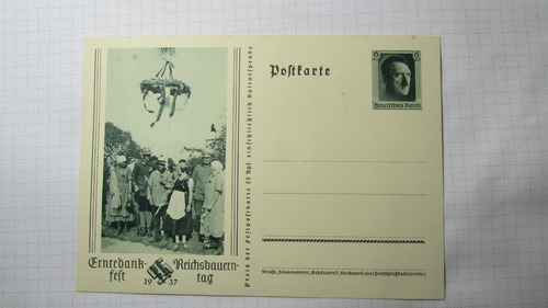 Alemania Postal 1937 Festival Gracias Por La Cosecha H