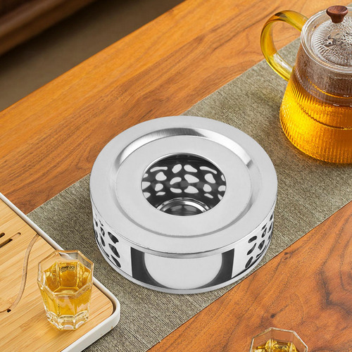 Calentador De Tetera De Té Circular Base De Vela De Acero