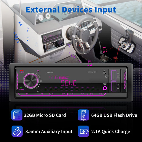 Receptor Estéreo Para Coche Stiflix Single Din Bluetooth Con