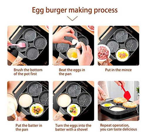 Sartén Antiadherente Para Huevos Estrellados, 4 Espacios