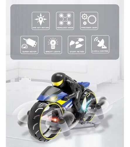 Coche De Control Remoto Avión Motocicleta Voladora Tierra Y