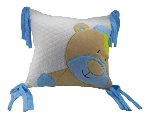 Almofada Urso Azul Com Franjinha Zip Toys