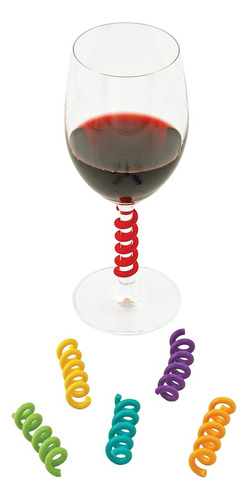 Amuletos De Vino De Silicona True Stem Springs, Juego De 6, 