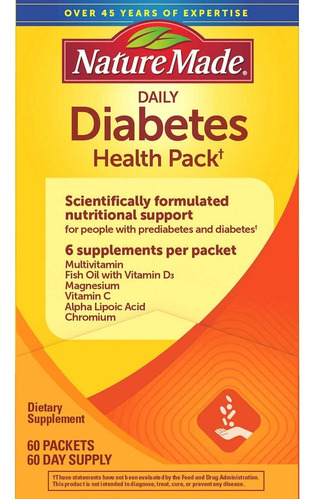 Daily Diabetes Nature Made Suplemento Dietético 60 Packs