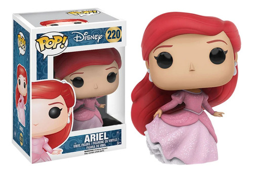Ariel 5 Especial Rosa Con Brillos Funko Pop Disney Sirenita