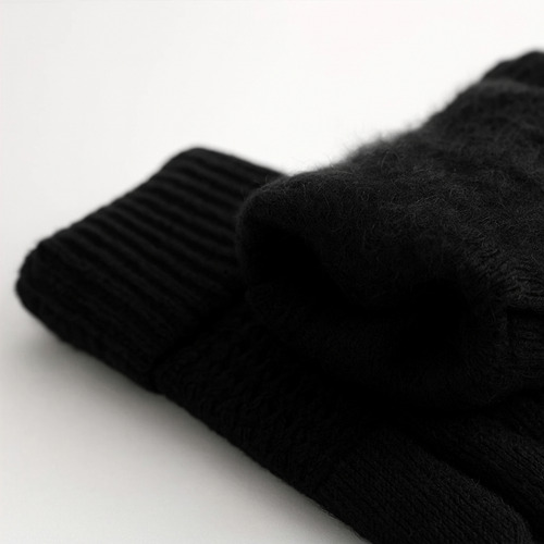 Guantes De Lana Térmicos Touch Invierno Frio Táctil Unisex Negro Lana