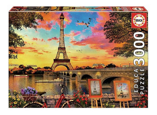 Imagen 1 de 2 de Rompecabezas Educa Borras Puesta de Sol en París de 3000 piezas